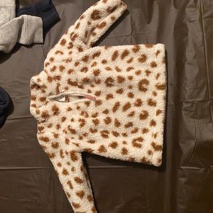 Just For You Sherpa Cheetah Print pullover jacket